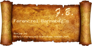 Ferenczei Barnabás névjegykártya