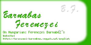 barnabas ferenczei business card